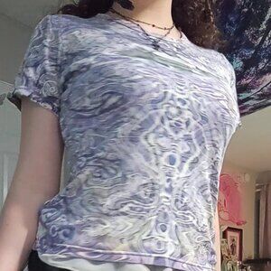 purple boho pattern short sleeves tshirt